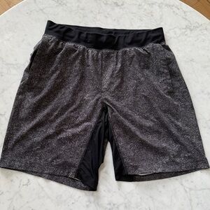 Men's Black and Gray Athletic Shorts T.H.E. Linerless Short 9" Lululemon